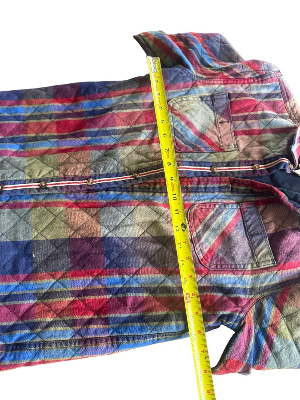 Cat & Jack Quilted Plaid Shacket Kids L 12/14 - Picture 4 of 6